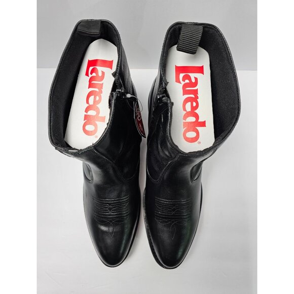 Laredo Mens Black Leather Western Ankle Boots With Side Zipper Size 13 EW - Picture 3 of 7